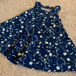 Navy Floral Toddler Dress